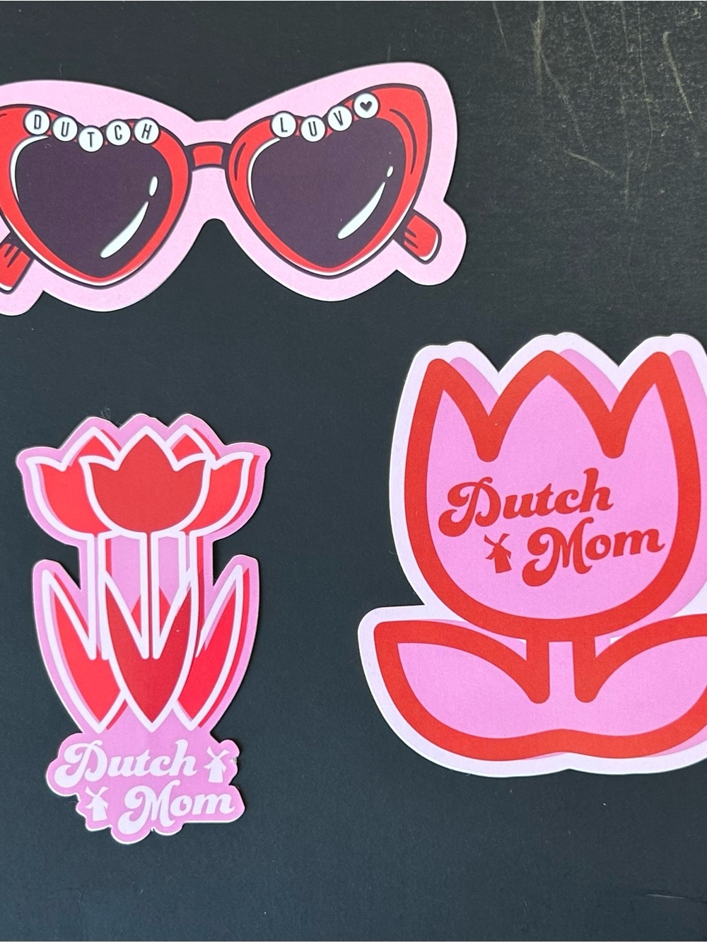 Dutch Bros Pink & Red 'Dutch Mom' Tulip Sticker Set